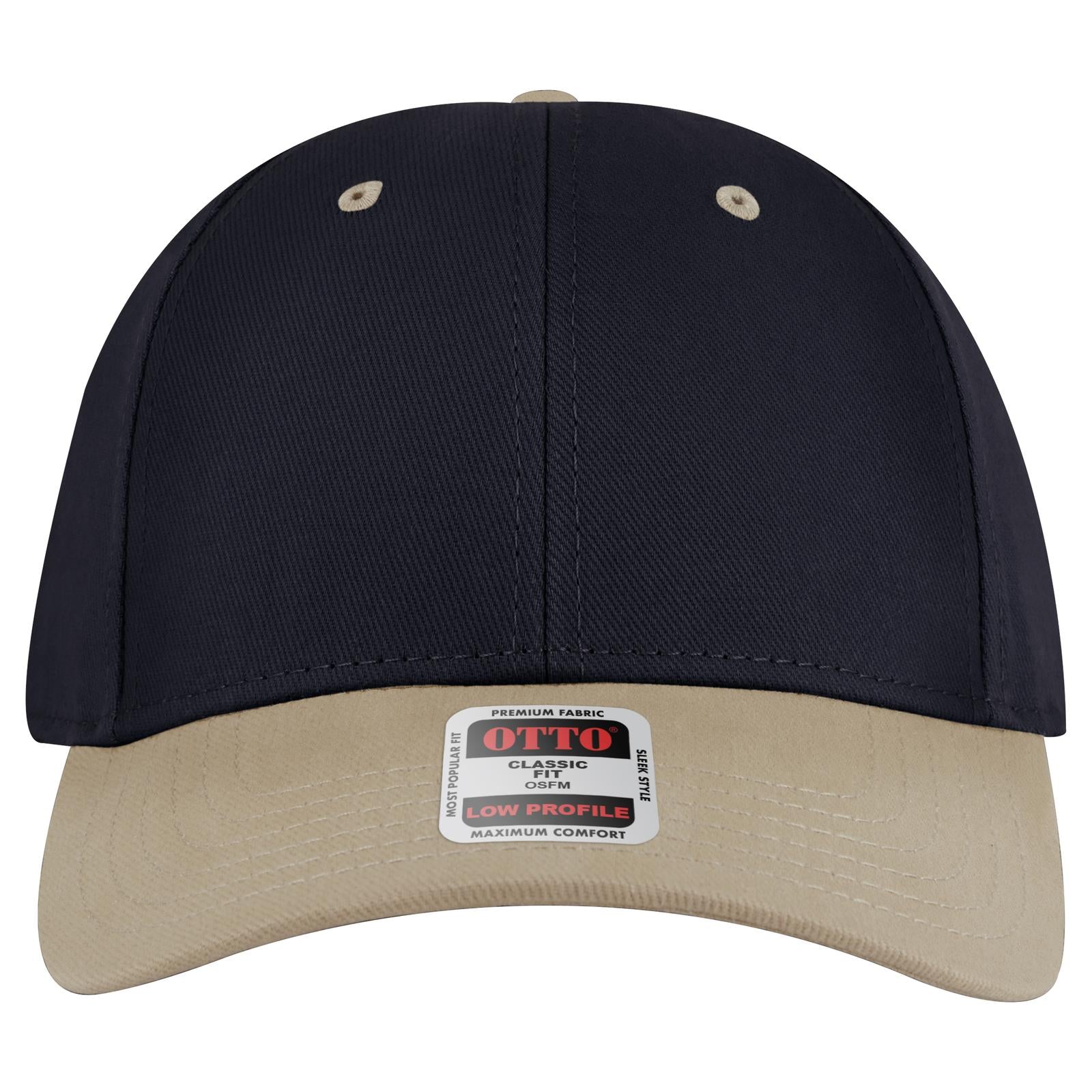 Right View of 3204 - Kha/Nvy OTTO CAP 6 Panel Low Profile Baseball Cap