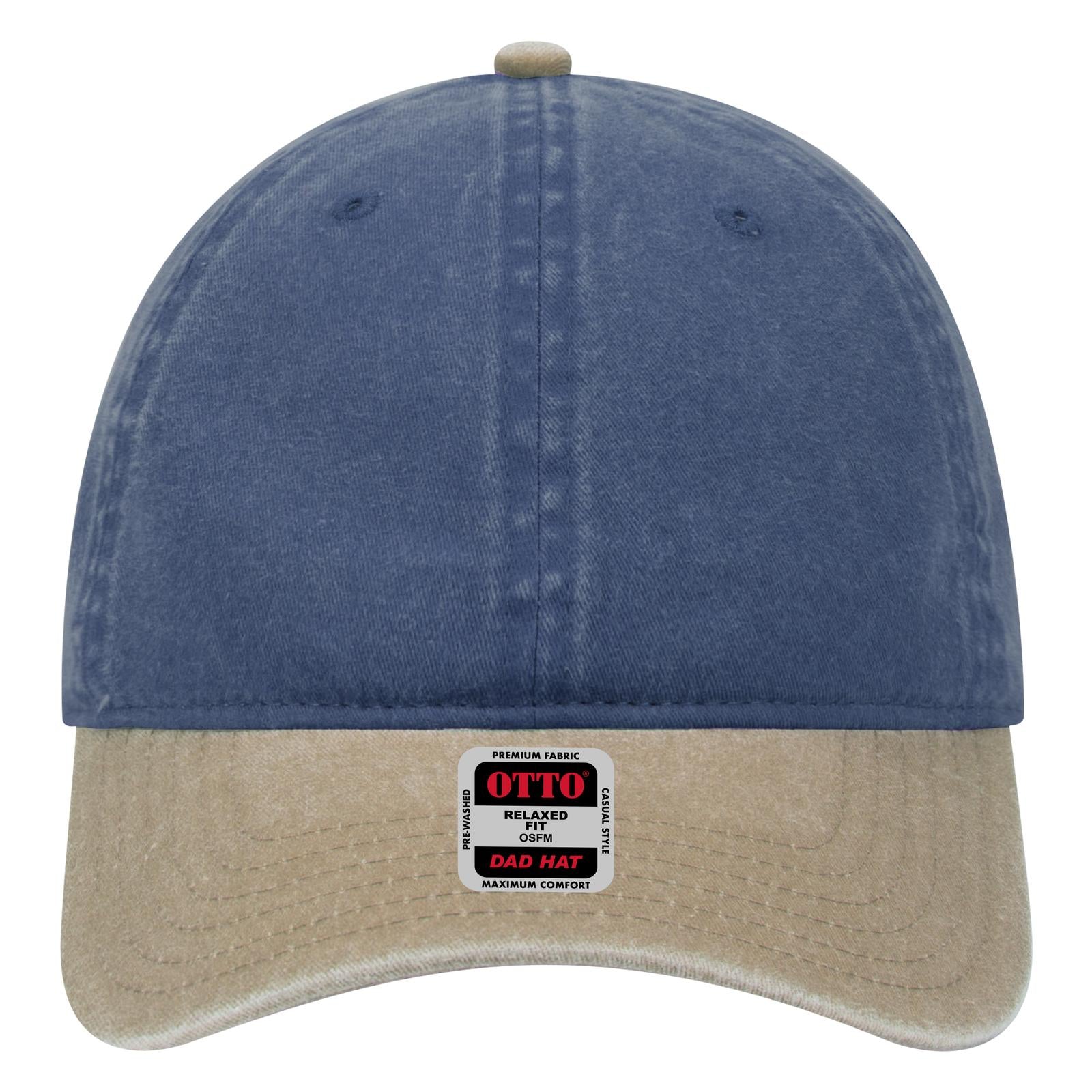 Right View of 3204 - Kha/Nvy OTTO CAP 6 Panel Low Profile Dad Hat