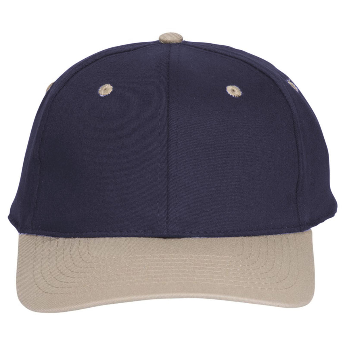 Front View of 3204 - Kha/Nvy OTTO CAP "OTTO FLEX" Fitted 6 Panel Low Profile Baseball Cap