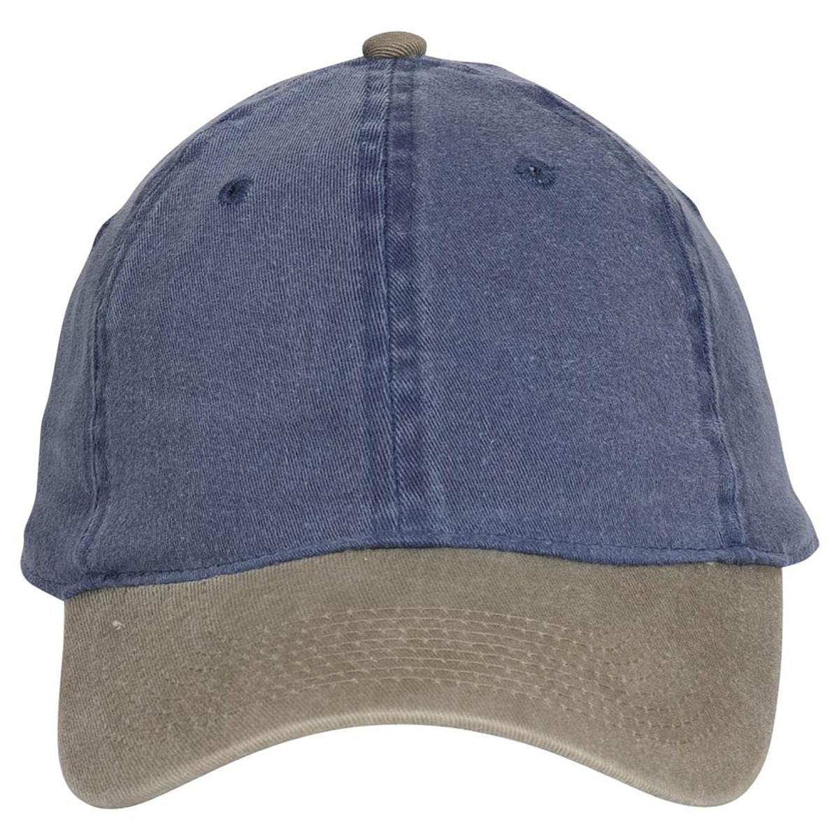 Front View of 3204 - Kha/Nvy OTTO CAP "OTTO FLEX" Fitted 6 Panel Low Profile Dad Hat