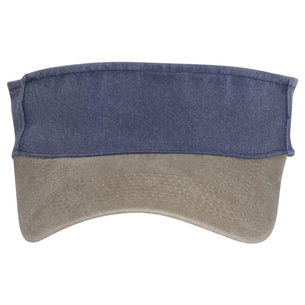 Front View of 3204 - Kha/Nvy OTTO CAP "OTTO FLEX" Fitted Sun Visor