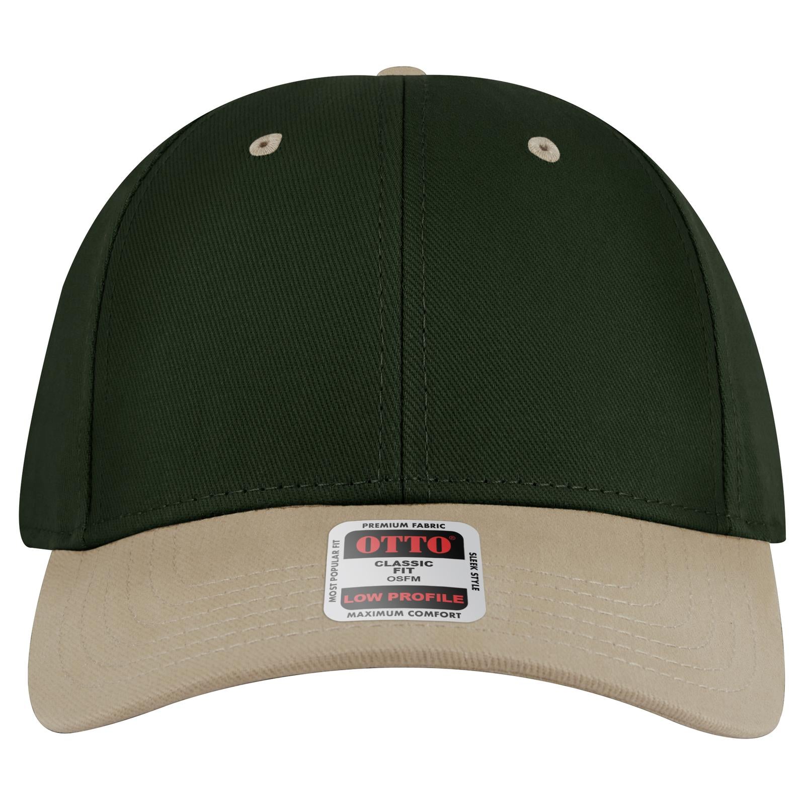 Right View of 3217 - Kha/Dk.Grn OTTO CAP 6 Panel Low Profile Baseball Cap