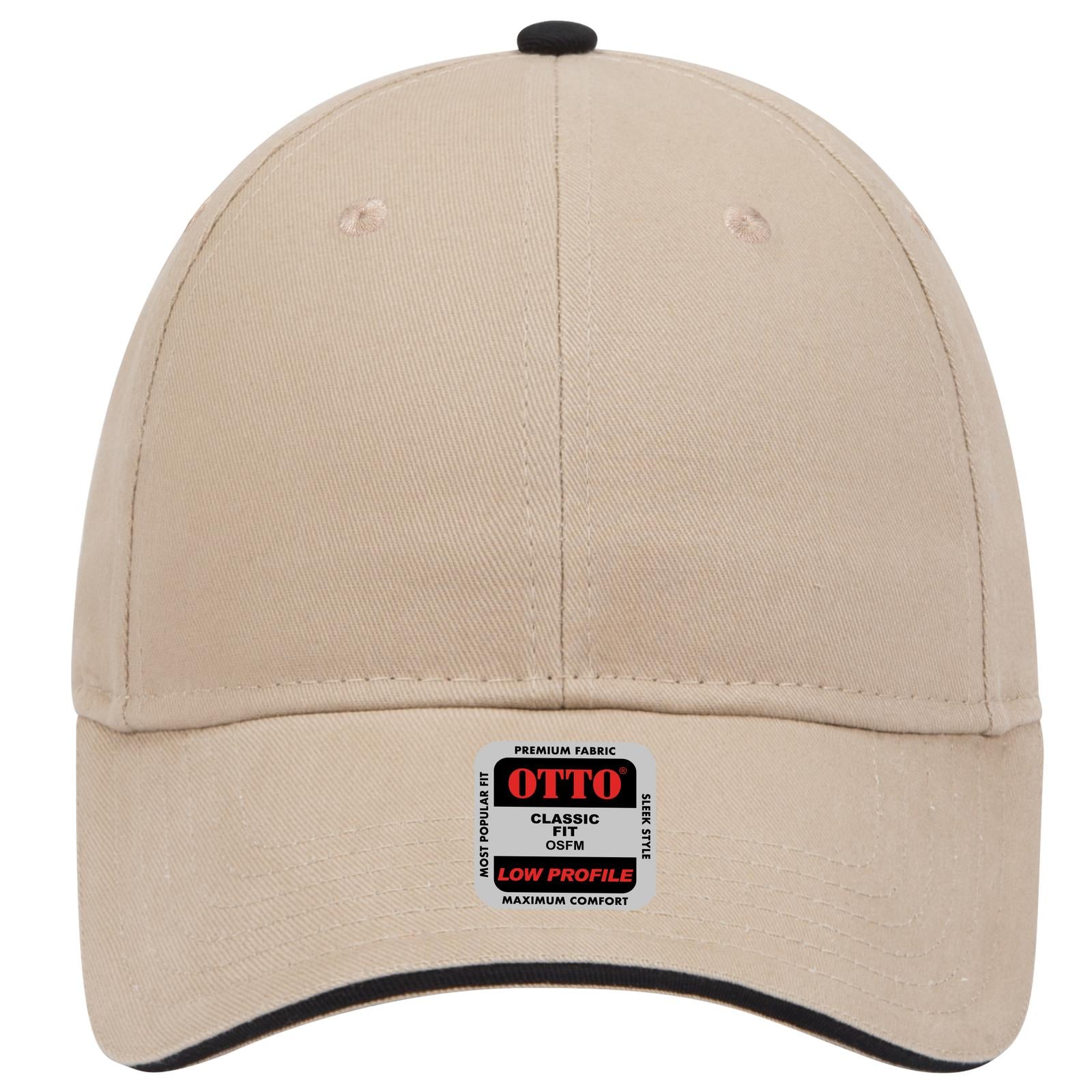 Right View of 323203 - Kha/Kha/Blk OTTO CAP 6 Panel Low Profile Baseball Cap