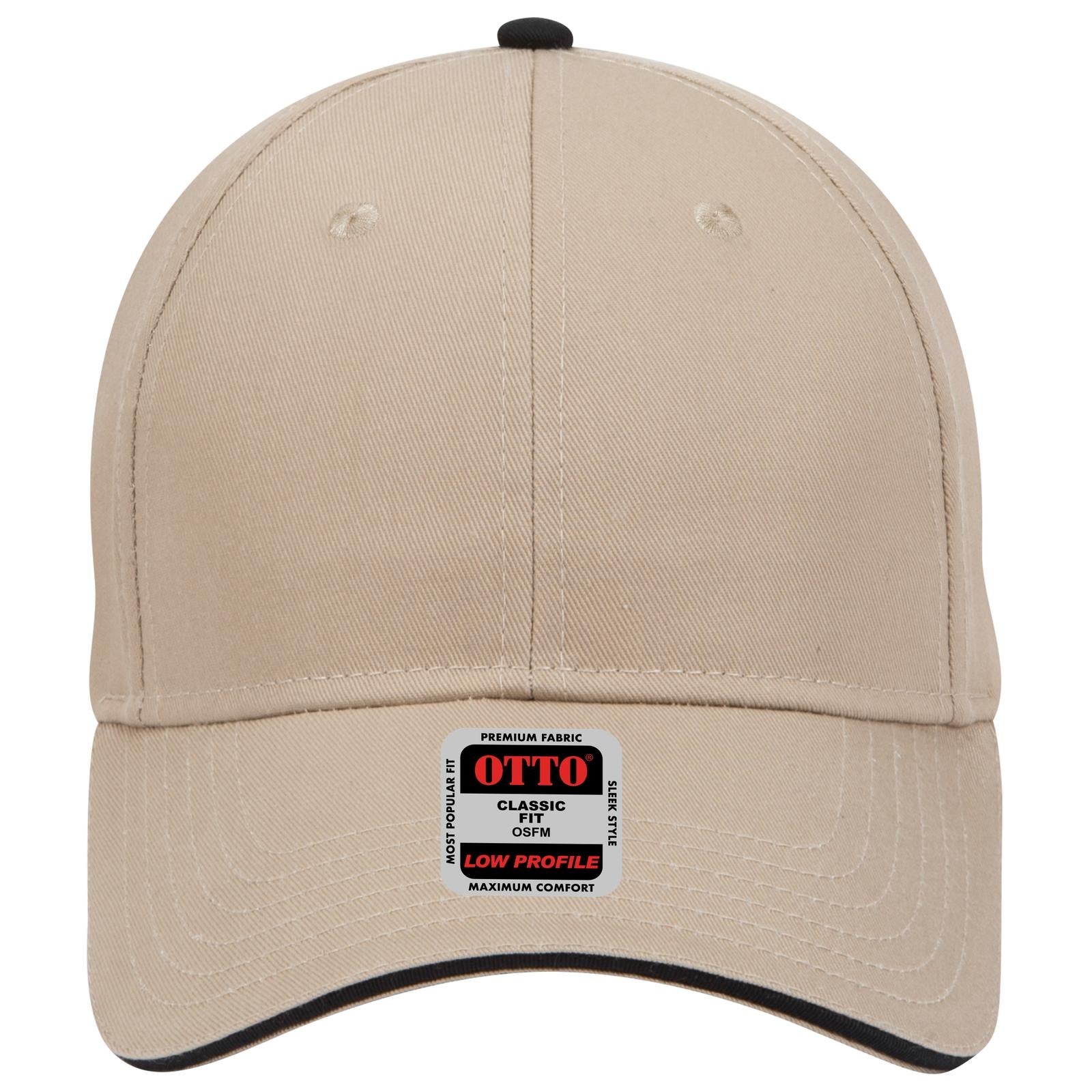 Right View of 323203 - Kha/Kha/Blk OTTO CAP 6 Panel Low Profile Baseball Cap