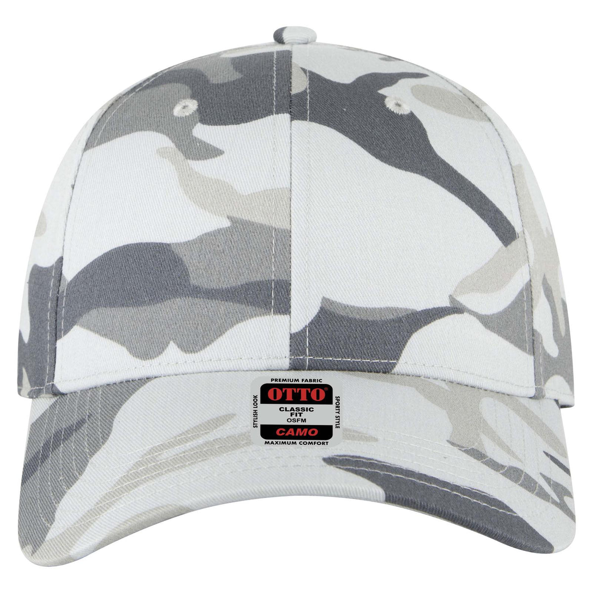 Front View of 3514 - St Gry/Gry OTTO CAP Camouflage 6 Panel Low Profile Baseball Cap