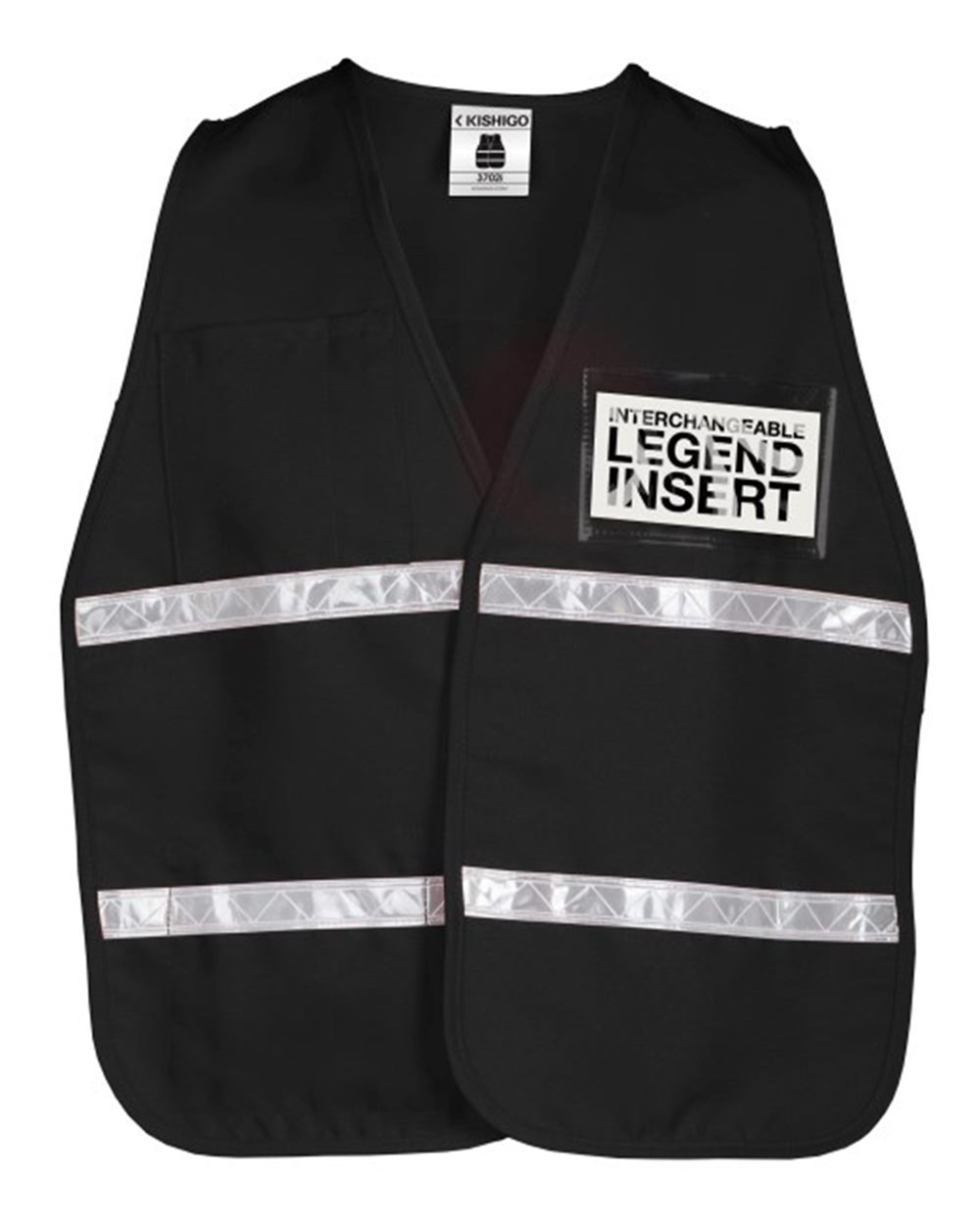 Front View of 3702i Black 3700 Series Incident Command Vest - 3700