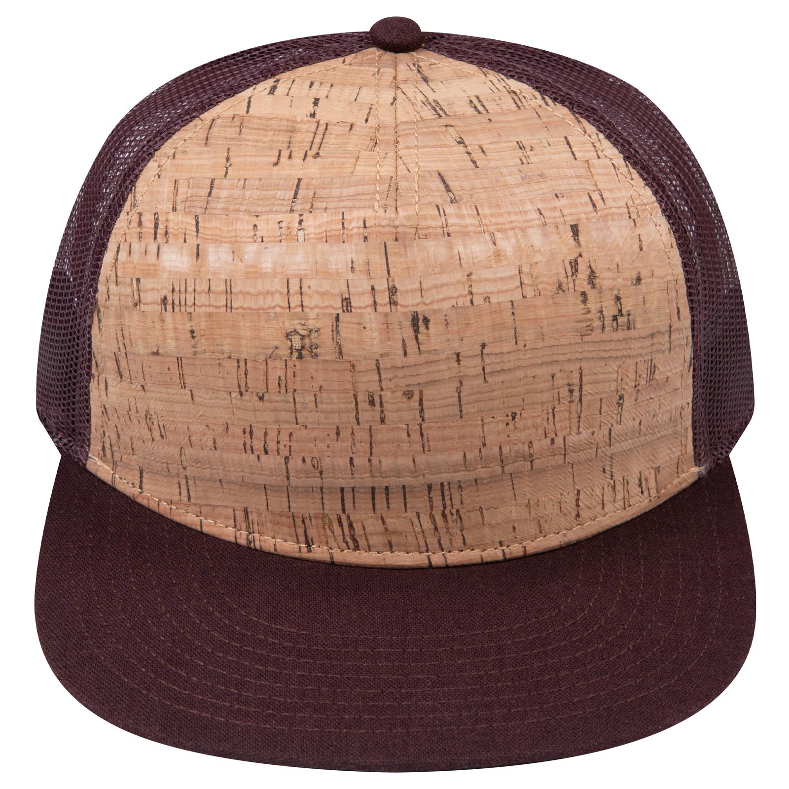 Right View of 3911239B - D.Brn/Cork/D.Brn OTTO CAP "OTTO SNAP" 5 Panel Pro Style Mesh Back Trucker Snapback Hat