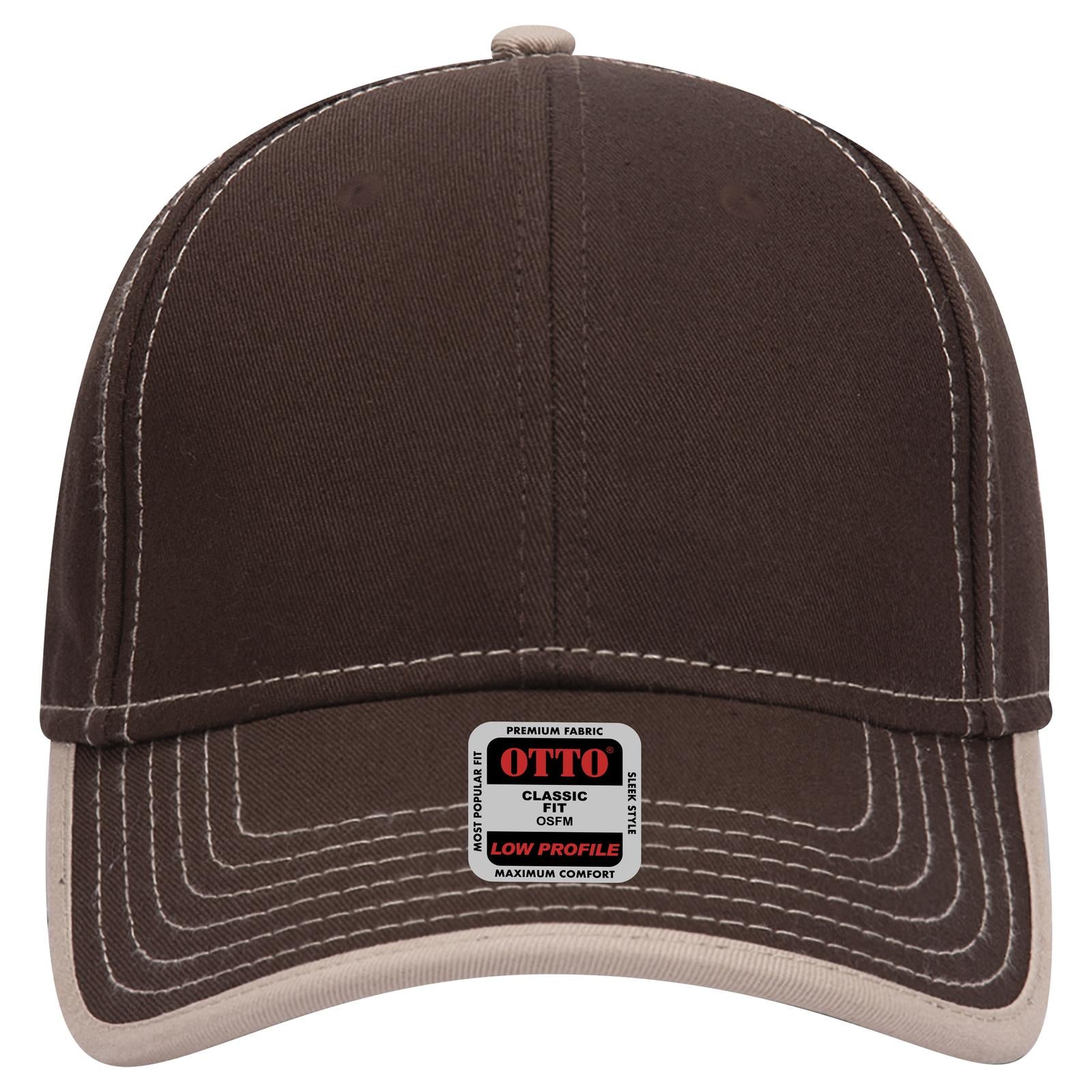 Right View of 3932 - Dk.Brn/Kha OTTO CAP 6 Panel Low Profile Baseball Cap