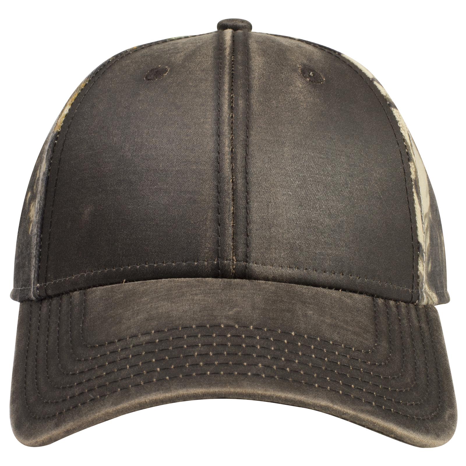 Front View of 39320317 - Dk.Brn/Kha/Blk/Dk.Grn OTTO CAP Camouflage 6 Panel Low Profile Baseball Cap