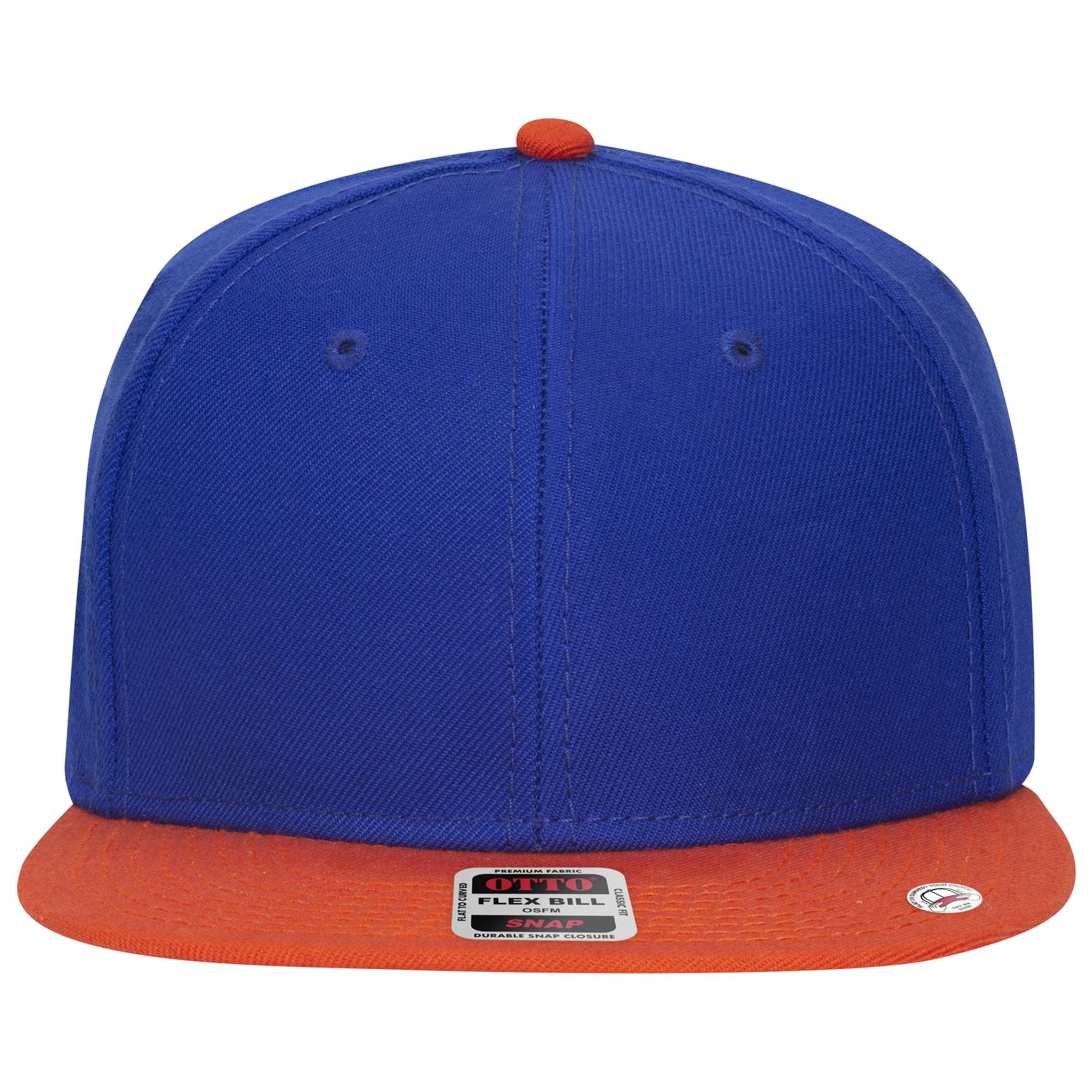 Front View of 620101 - Org/Ryl/Ryl OTTO CAP "OTTO SNAP" 6 Panel Pro Style Snapback Hat