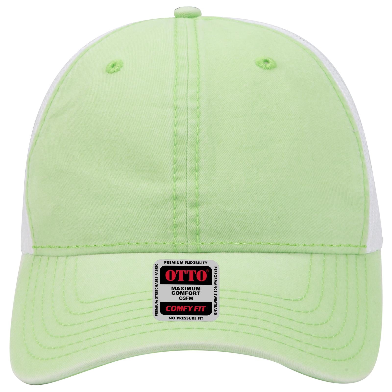 Right View of 666616 - Lime/Lime/Wht OTTO CAP "OTTO COMFY FIT" 6 Panel Low Profile Mesh Back Trucker Hat
