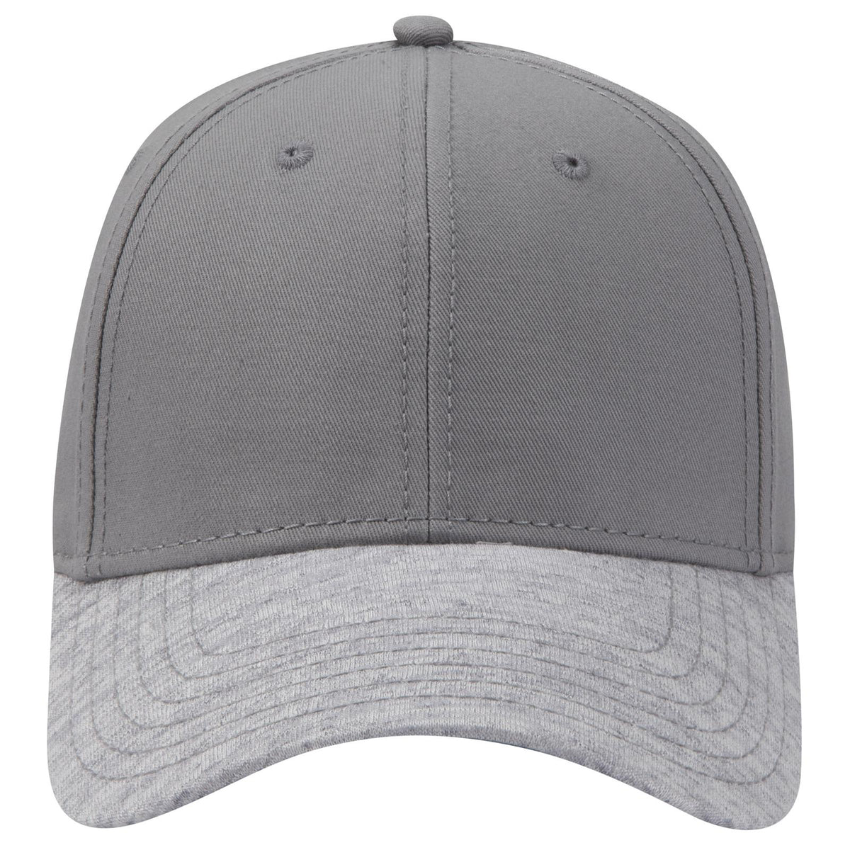 Front View of 7414 - Heath.Gry/Gry OTTO CAP 6 Panel Low Profile Baseball Cap