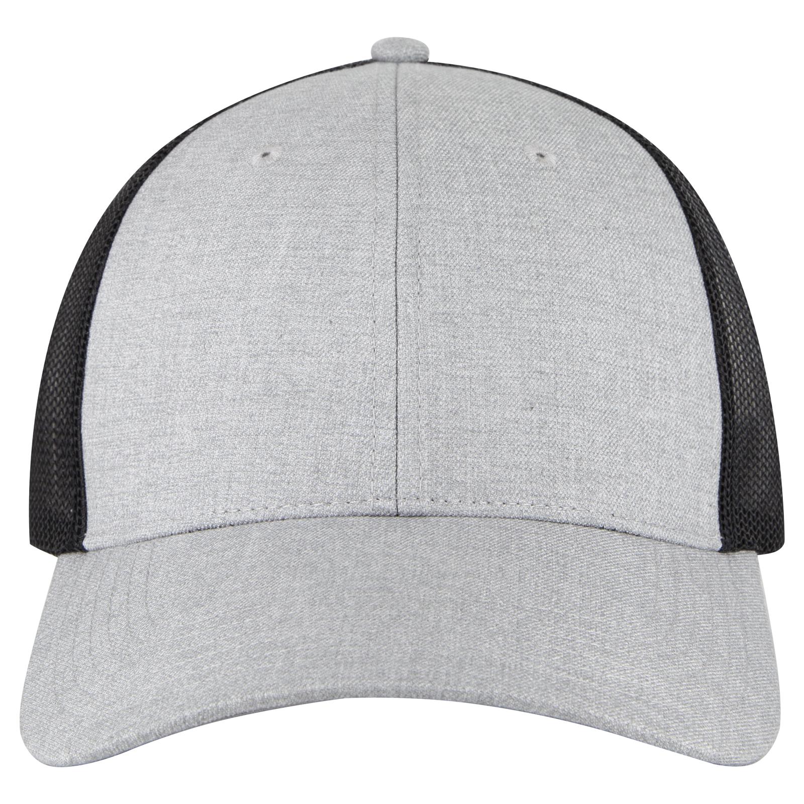 Right View of 747403 - H. Gry/H. Gry/Blk OTTO CAP 6 Panel Low Profile Mesh Back Trucker Hat