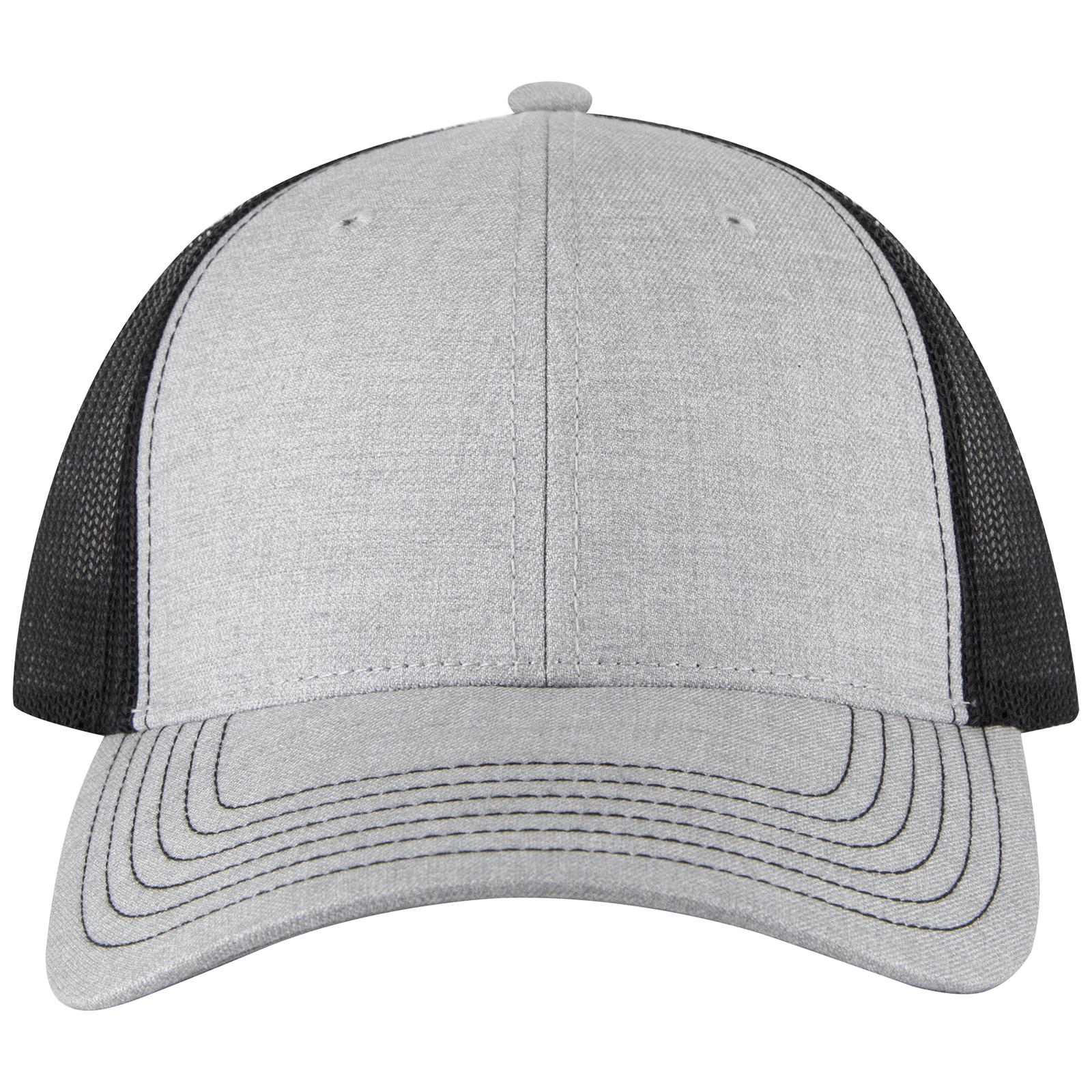 Right View of 747403B - Ht Gry/Ht Gry/Blk OTTO CAP 6 Panel Low Profile Mesh Back Trucker Hat