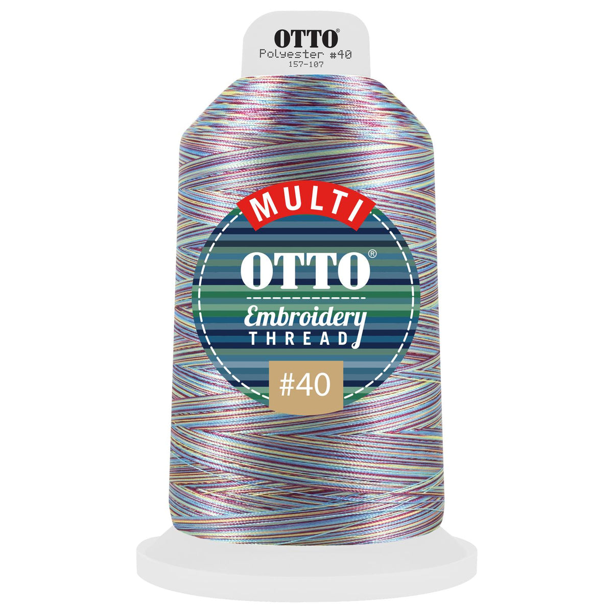 Front View of 801 - Thread 801 OTTO Embroidery Multicolor Thread #40 5,500 yd. King Cone