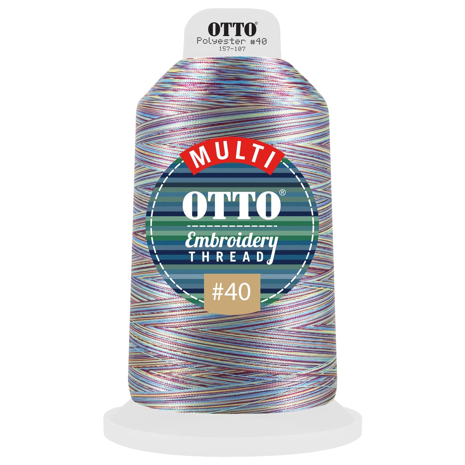 Front View of 801 - Thread 801 OTTO Embroidery Multicolor Thread #40 5,500 yd. King Cone
