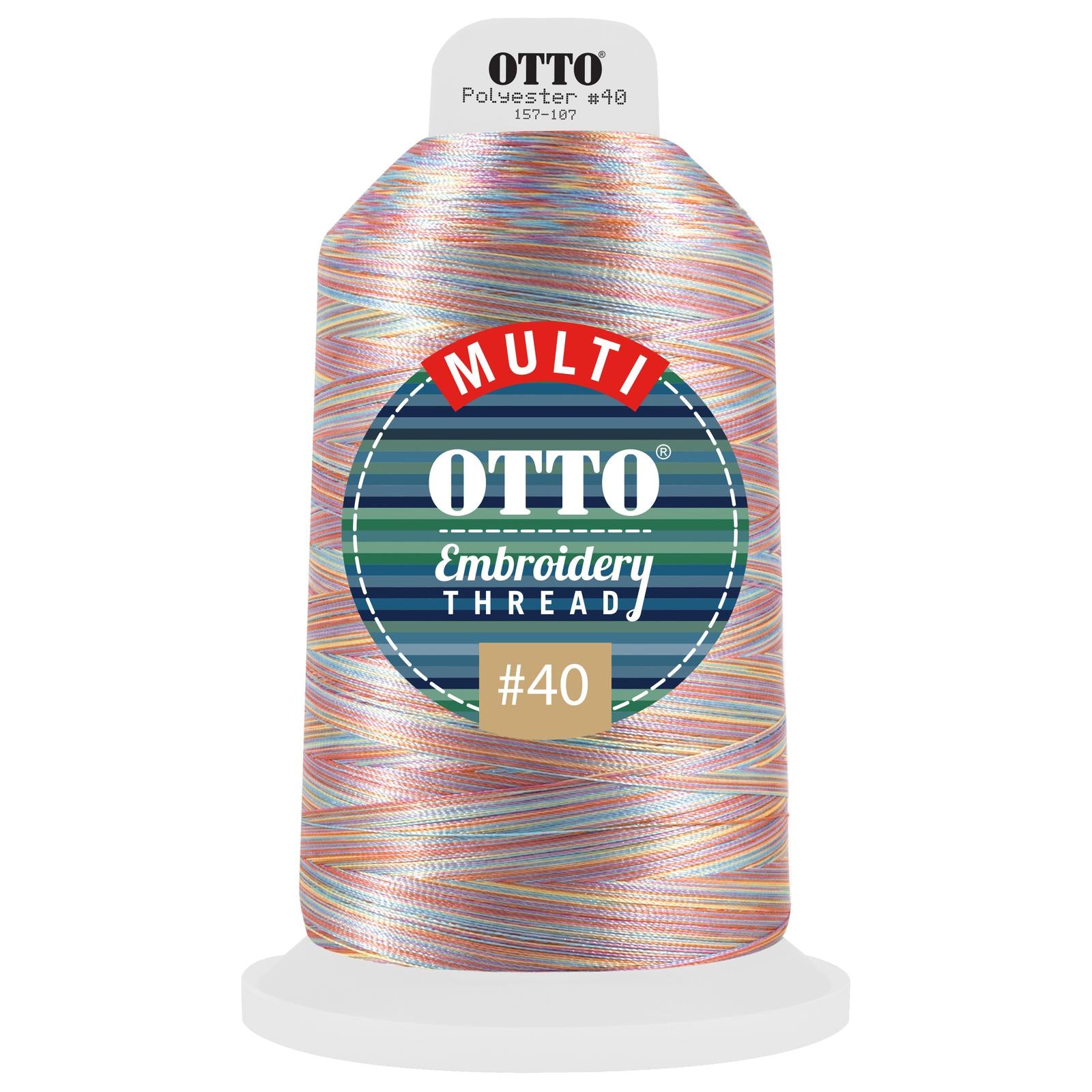Front View of 802 - Thread 802 OTTO Embroidery Multicolor Thread #40 5,500 yd. King Cone