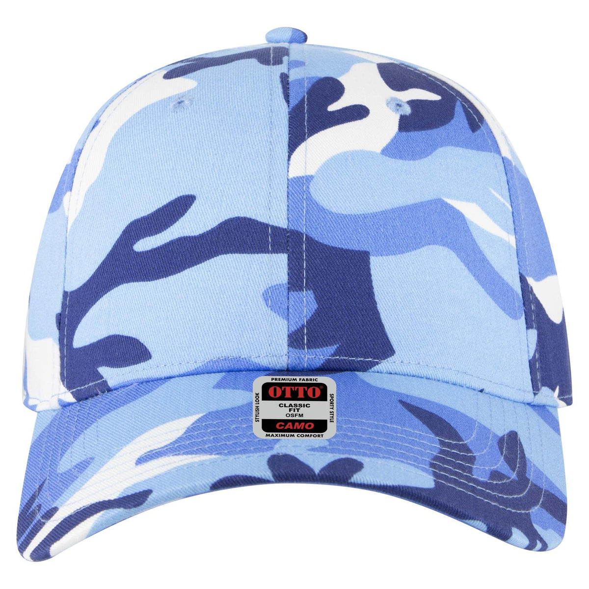 Front View of 97104 - Aqua/Lk Blu OTTO CAP Camouflage 6 Panel Low Profile Baseball Cap