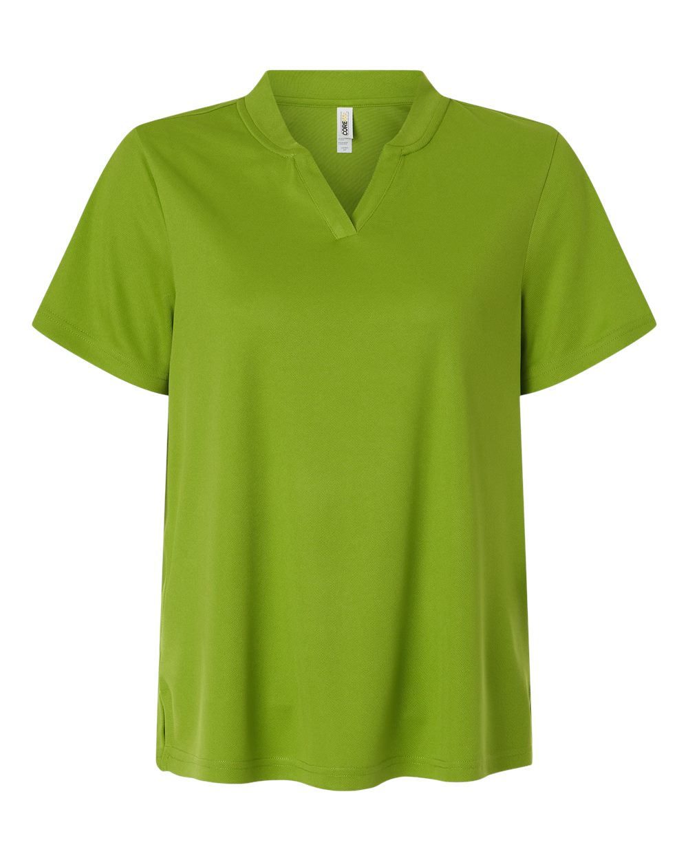 Front View of Acid Green Women's Nova Performance Pique Polo - CE108W