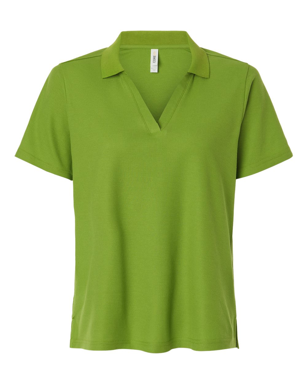 Front View of Acid Green Women&#39;s Resolve CVC Performance Pique Polo - CE106W