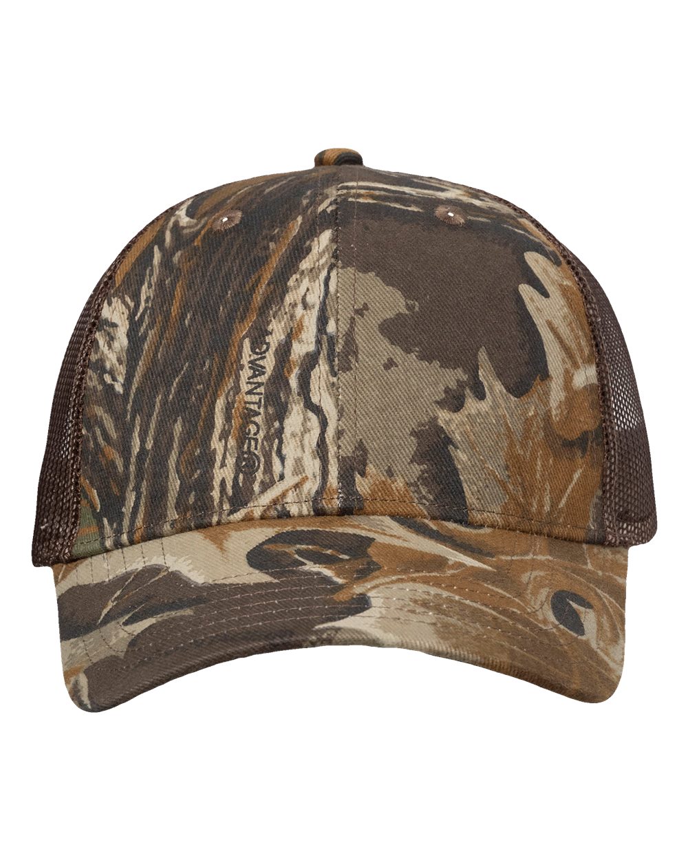 Front View of Advantage Classic/ Brown Mesh Licensed Camo Mesh Cap - VC150M