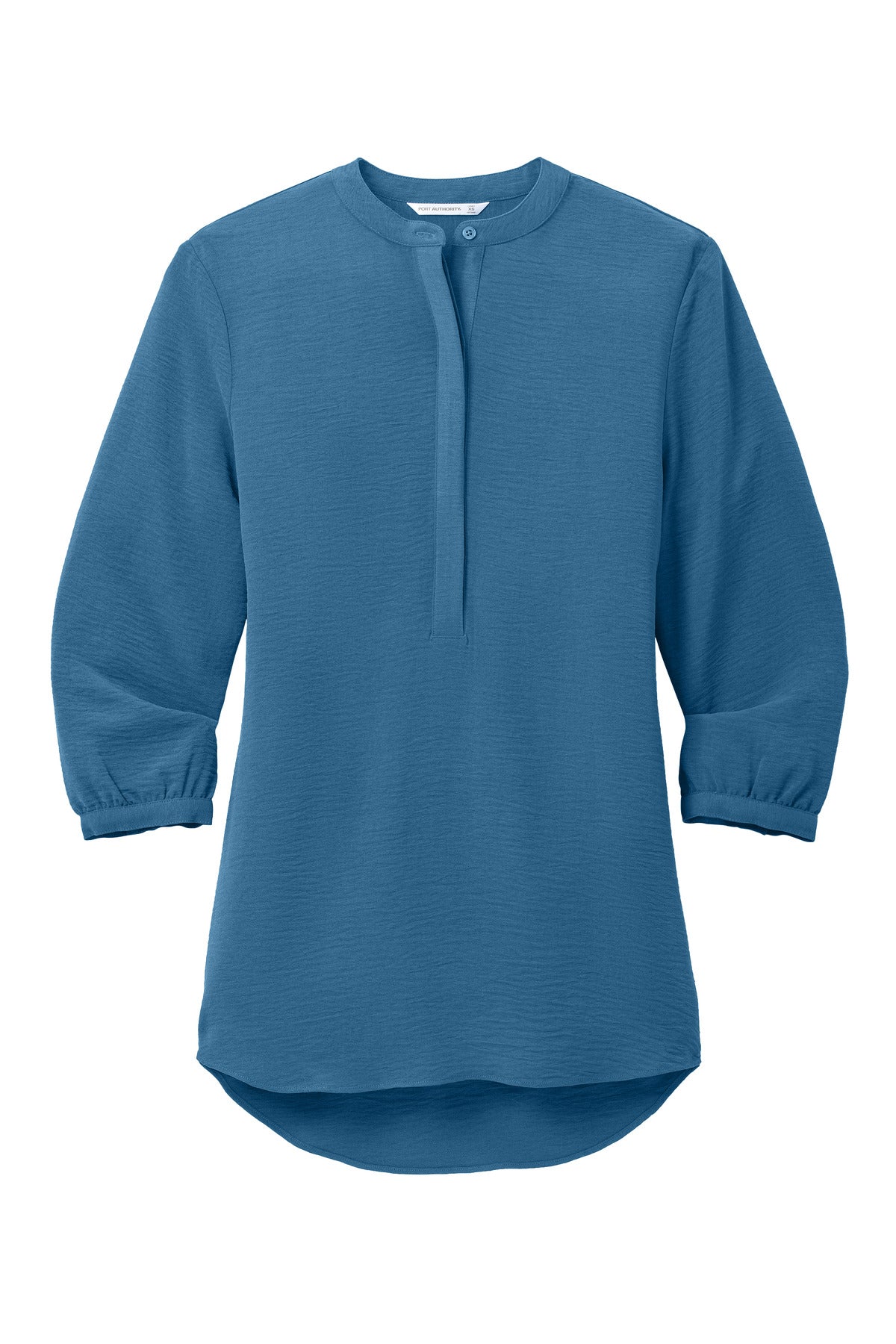AegeanBlue Port Authority Women's 3/4-Sleeve Textured Crepe Tunic LW713