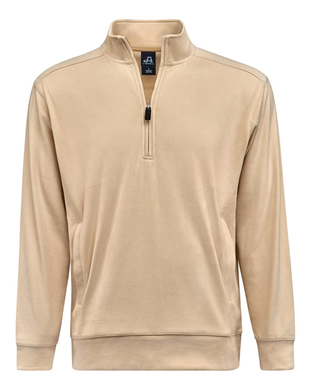 Front View of Almond Element Fleece Quarter-Zip Sweatshirt - 8760