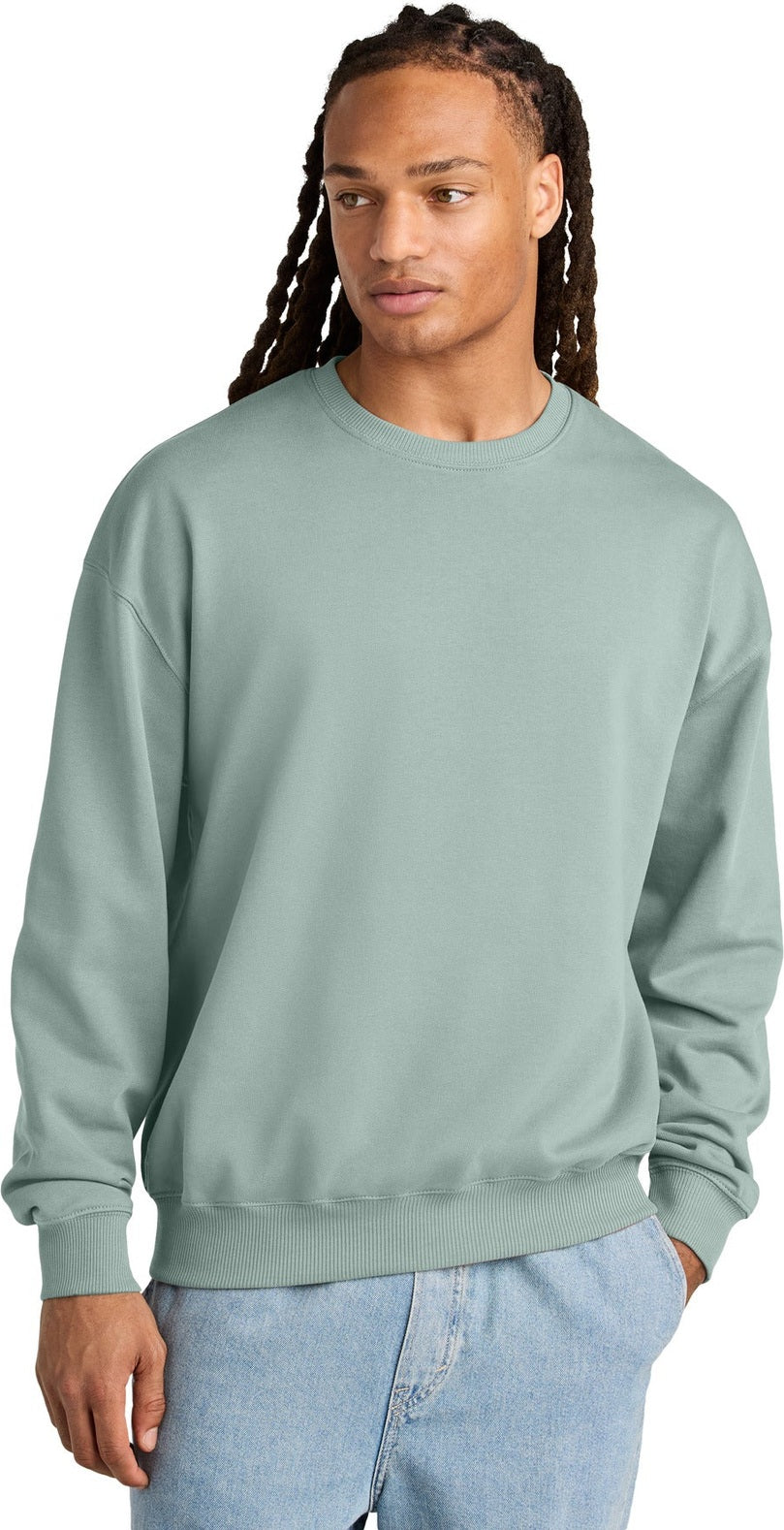 Front View of Aloe Stanley/Stella Unisex Ledger Dry Crewneck Sweatshirt SXU029
