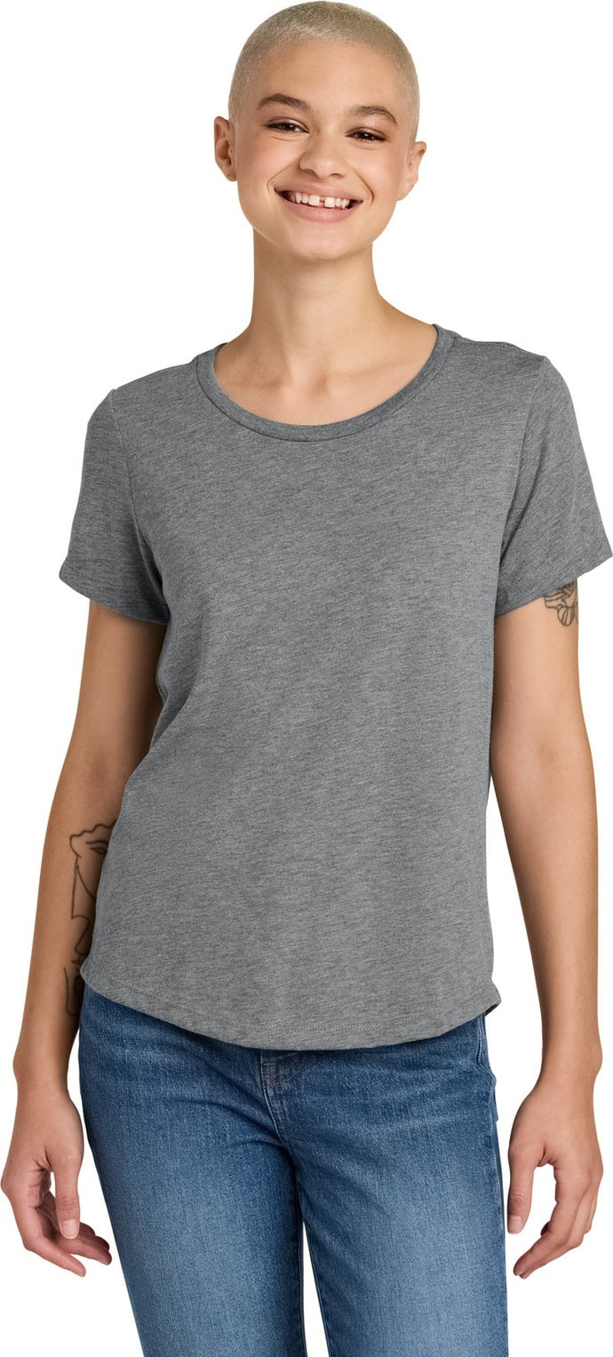 Front View of AlumGrey Allmade Women's Relaxed Tri-Blend Scoop Neck Tee AL2015