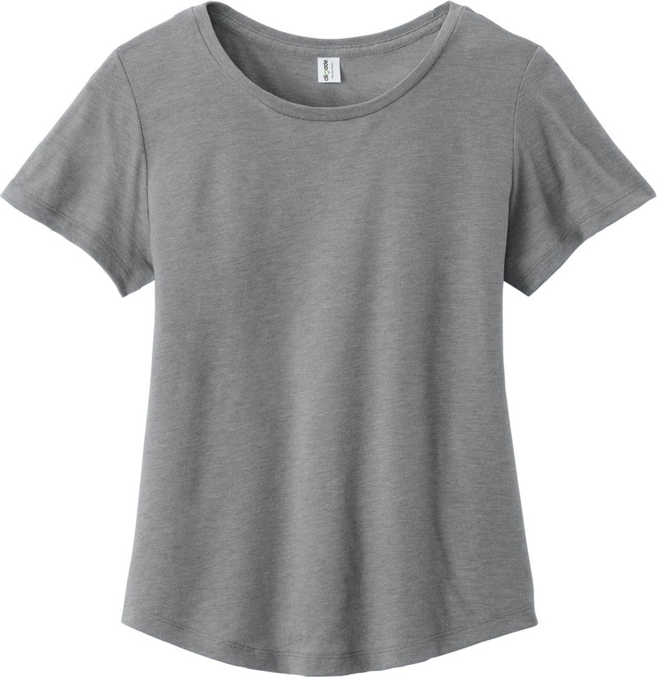 Front View of AlumGrey Allmade Women's Relaxed Tri-Blend Scoop Neck Tee AL2015