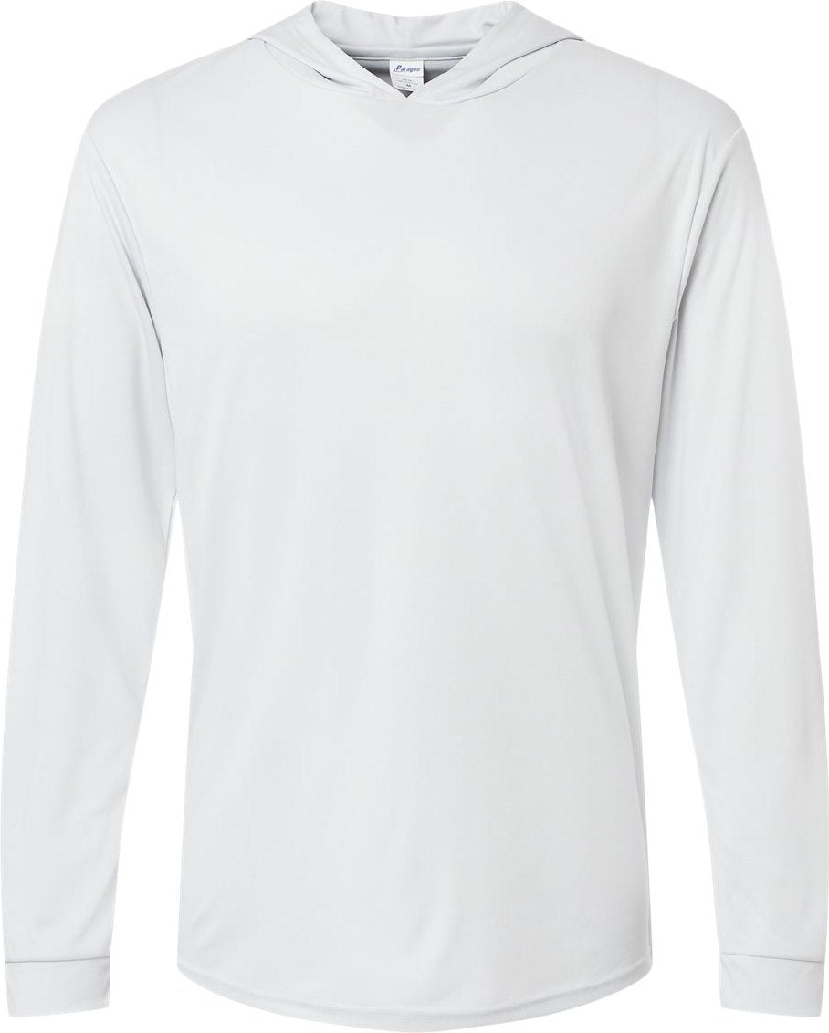 Front View of Aluminum Bahama Performance Hooded Long Sleeve T-Shirt - 220