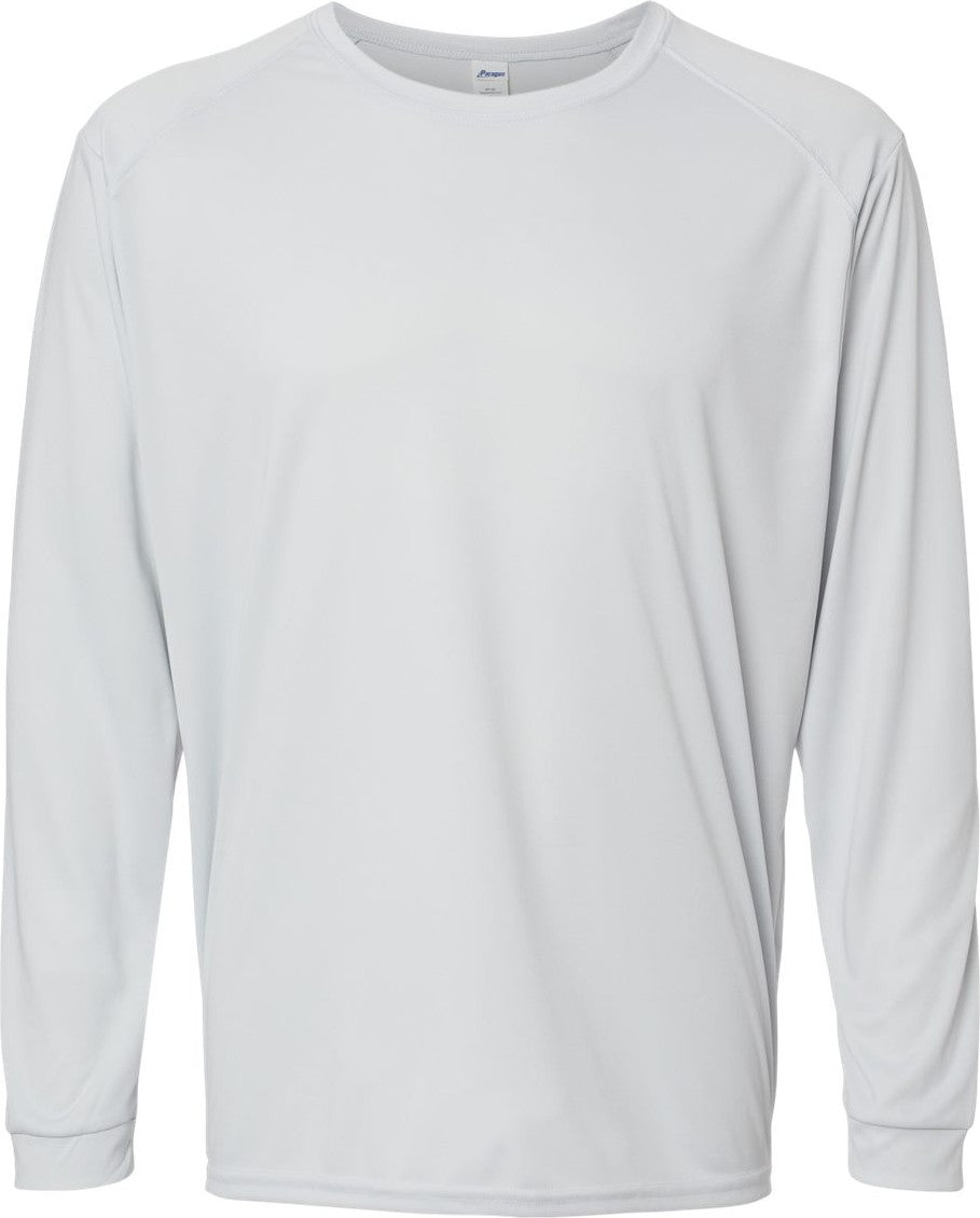 Front View of Aluminum Long Islander Performance Long Sleeve T-Shirt - 210