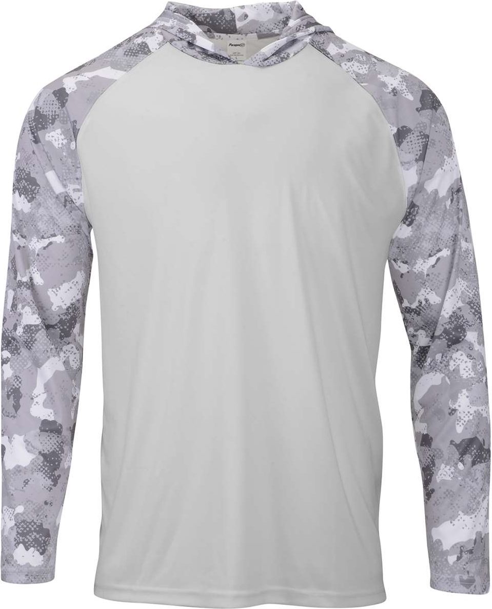 Front View of Aluminum Tortuga Extreme Performance Hooded T-Shirt - 240