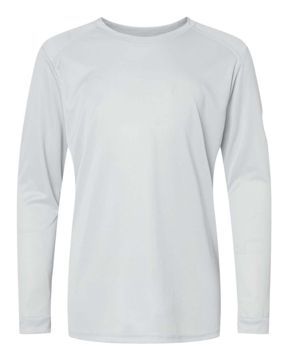 Front View of Aluminum Youth Long Islander Performance Long Sleeve T-Shirt - 218Y