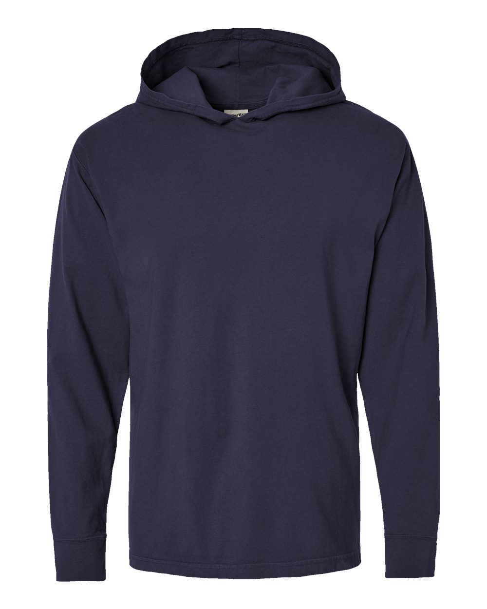 Front View of Anchor Slate Garment-Dyed Jersey Hooded Long Sleeve T-Shirt - GDH280