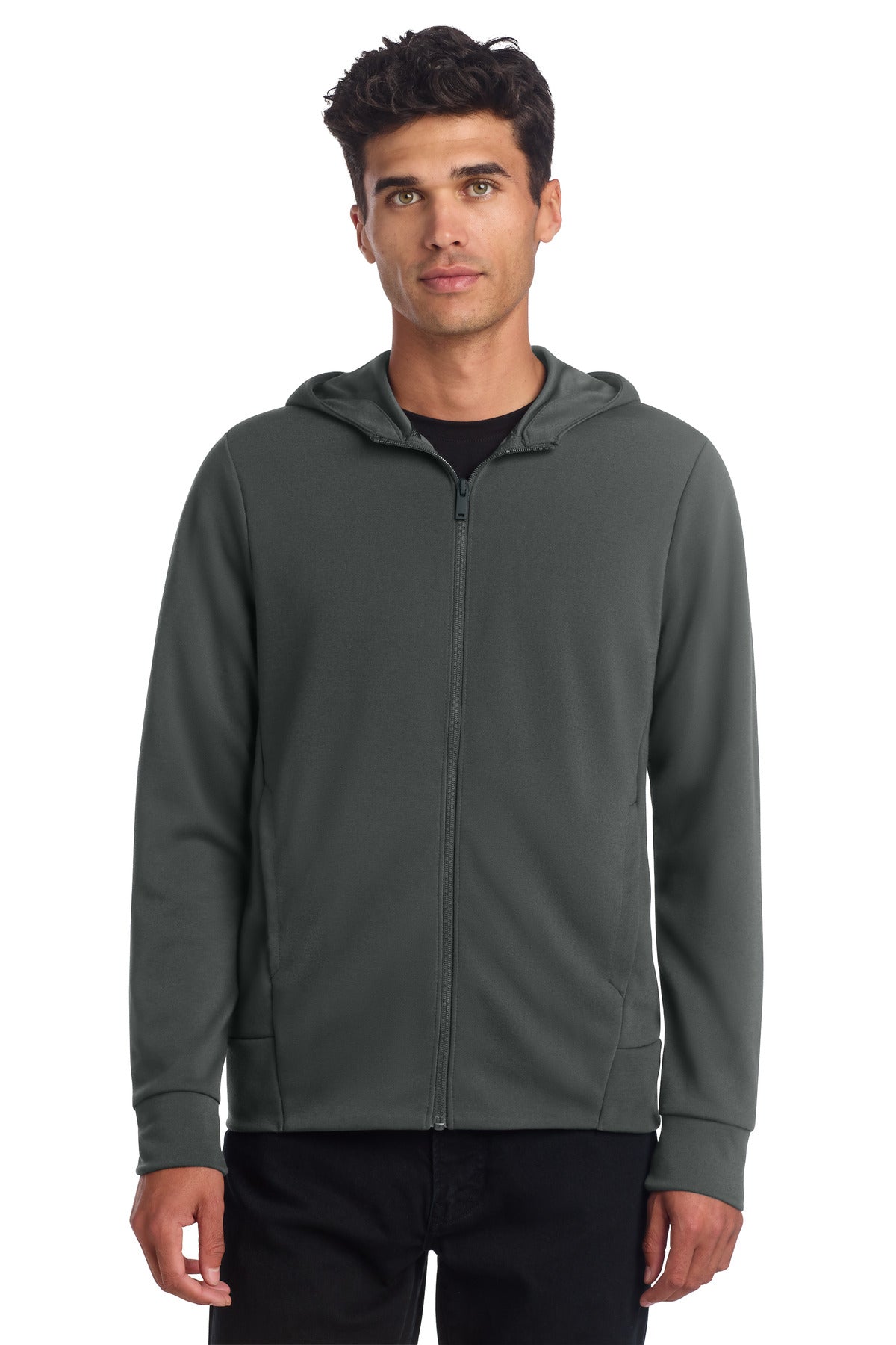 Front View of AnchorGrey Mercer+Mettle Double-Knit Full-Zip Hoodie MM3002