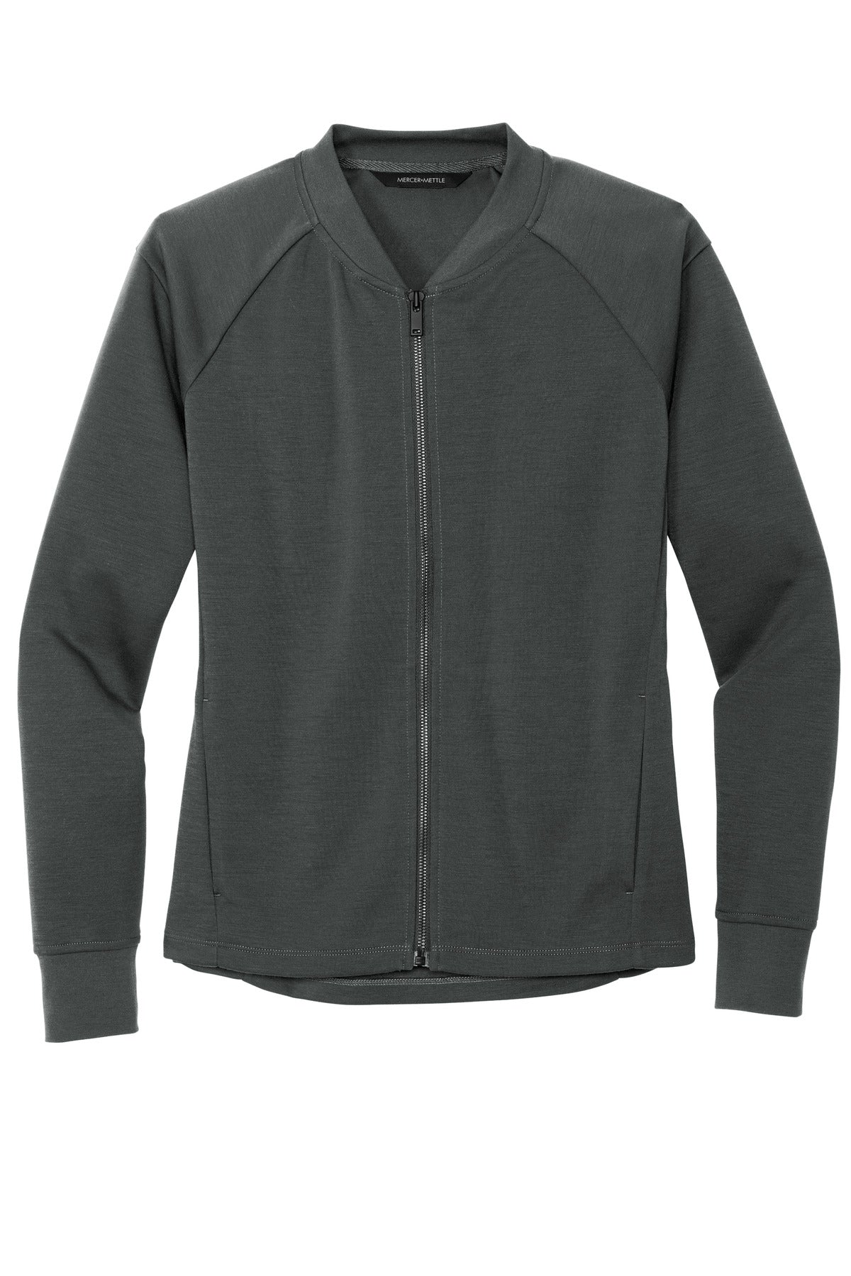 Front View of AnchorGrey Mercer+Mettle Women's Double-Knit Bomber MM3001