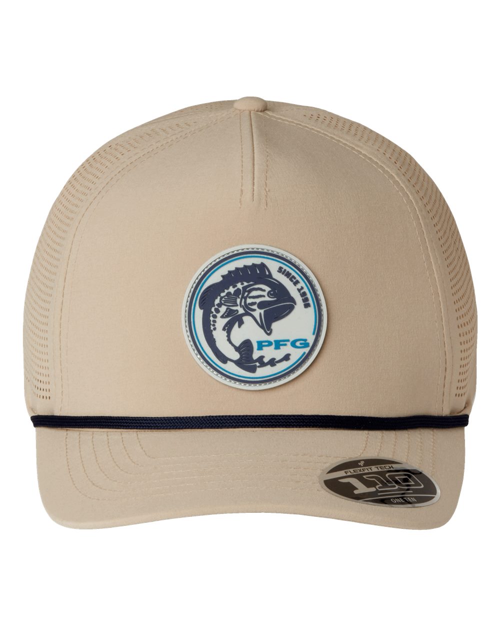 Front View of Ancient Fossil/ Fish Circle Bass Tidal Pursuit™ 3D Stretch Snapback Cap - 212134