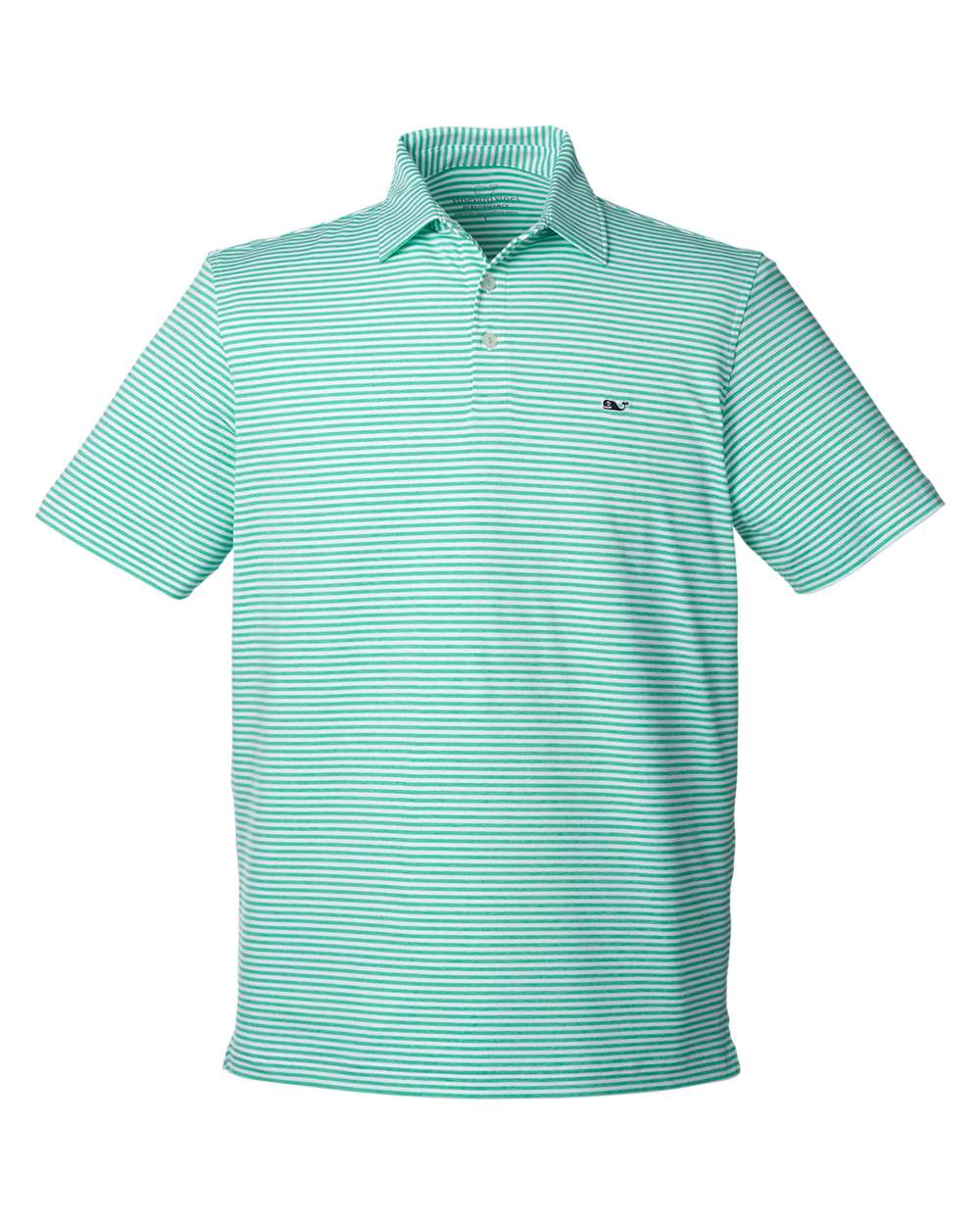 Front View of Antigua Green Heathered Winstead Sankaty Polo - G011145