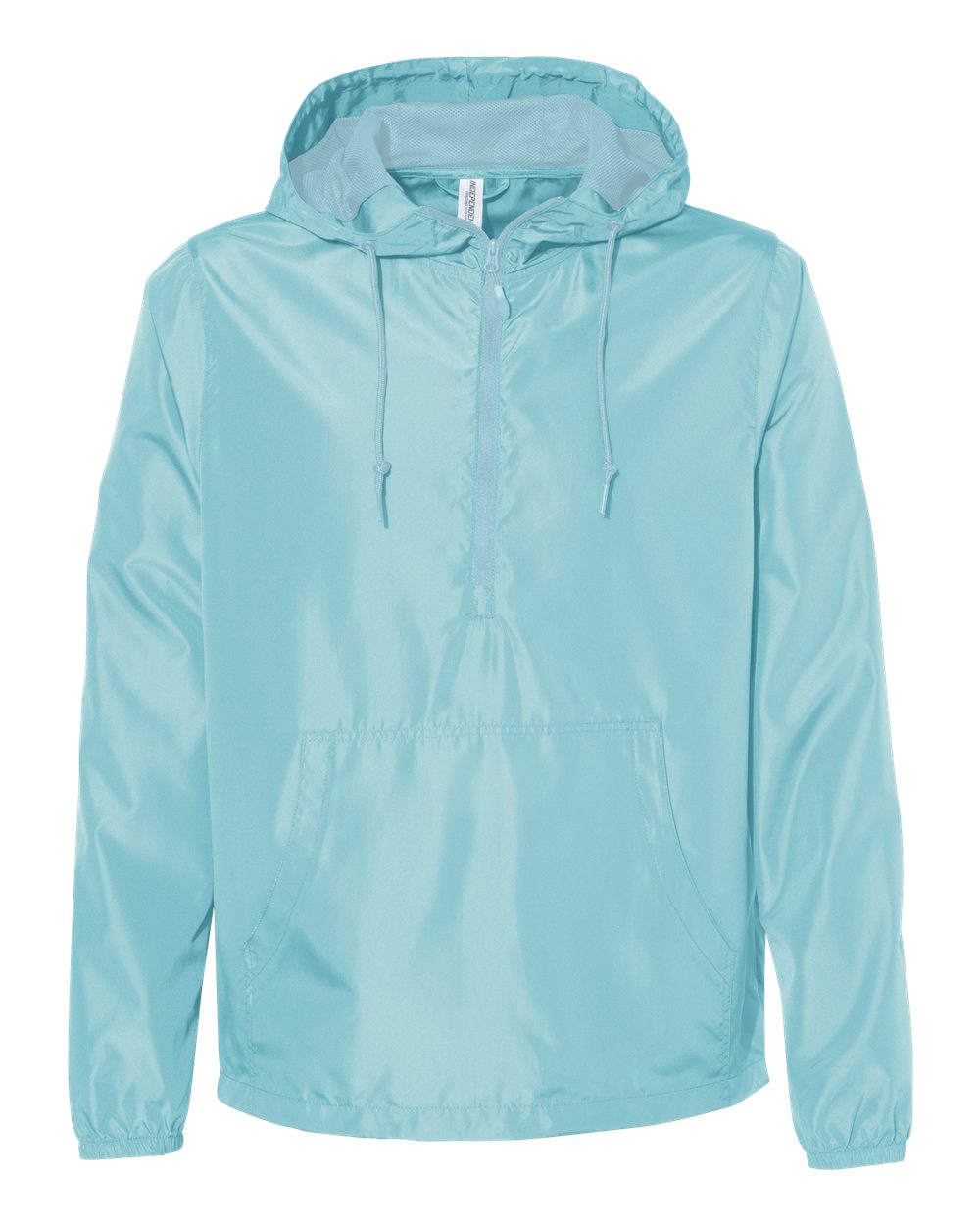 Front View of Aqua Lightweight Quarter-Zip Windbreaker Pullover Jacket - EXP54LWP
