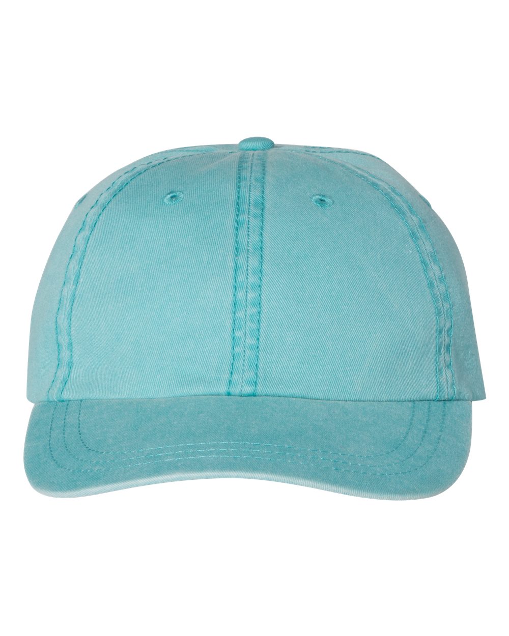Front View of Aqua Pigment-Dyed Cap - SP500