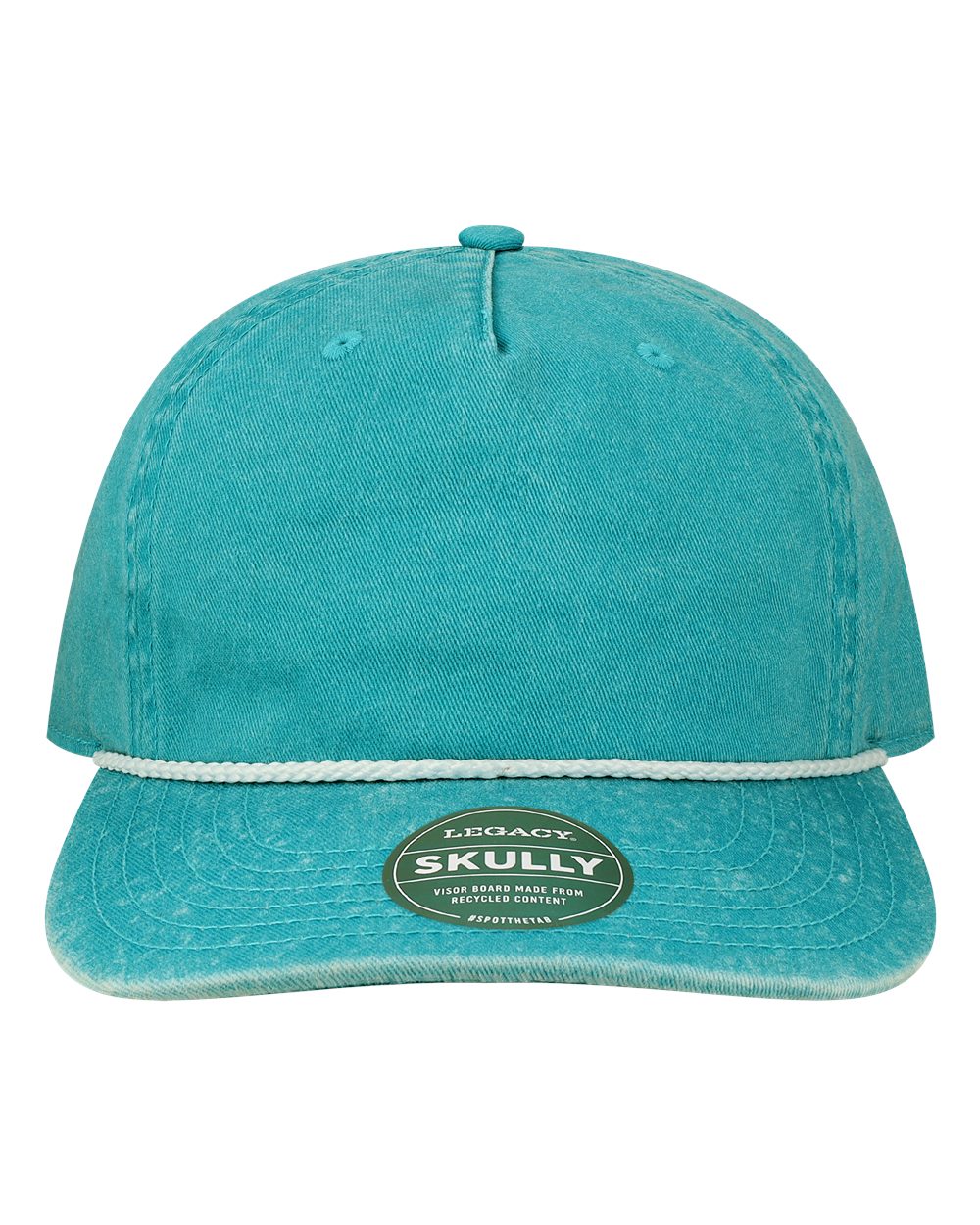 Front View of Aqua Skully Cap - SKULLY