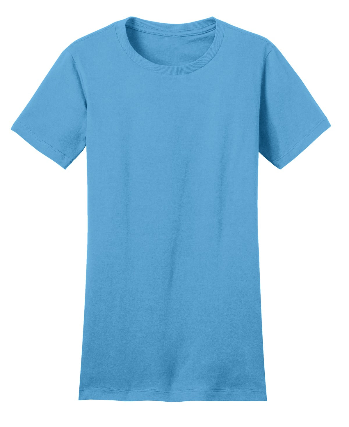 Front View of Aquatic Blue District Women's Fitted The Concert Tee DT5001