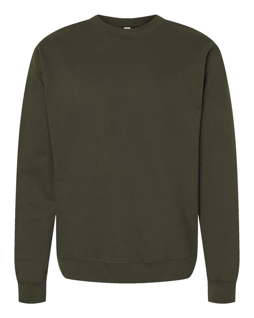 Front View of Army Midweight Crewneck Sweatshirt - SS3000