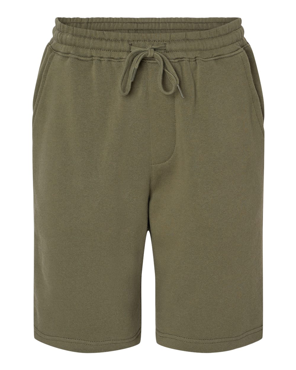 Front View of Army Midweight Fleece Shorts - IND20SRT