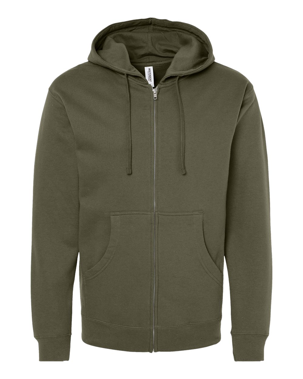 Front View of Army Midweight Full-Zip Hooded Sweatshirt - SS4500Z