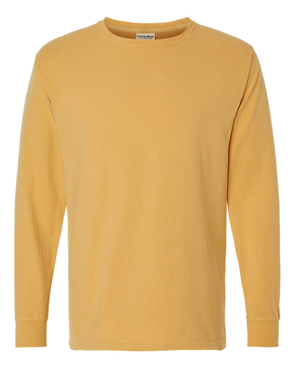 Front View of Artisan Gold Garment-Dyed Long Sleeve T-Shirt - GDH200
