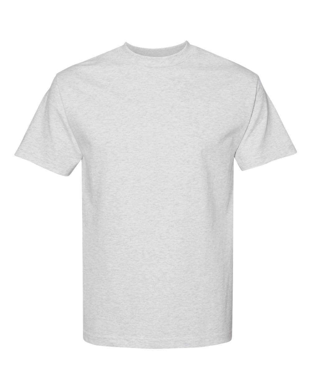 Front View of Ash Grey Heavyweight Cotton Tee - 1301