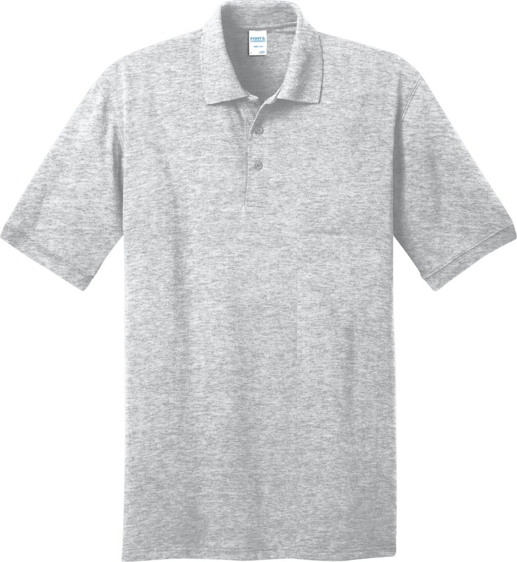 Front View of Ash Port & Co Core Blend Jersey Knit Polo. KP55