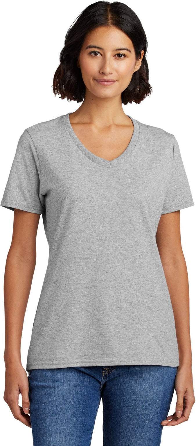 Front View of Ash Port & Co Women's Core Cotton V-Neck Tee. LPC54V